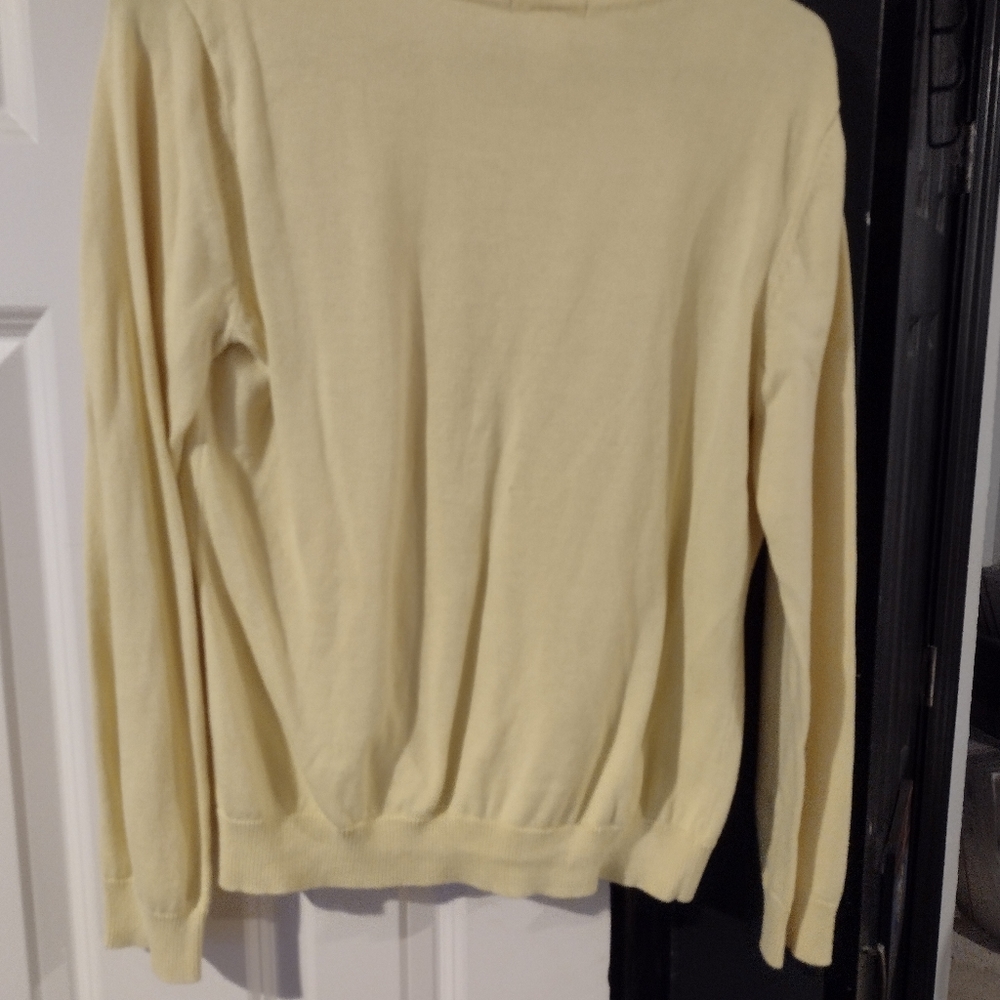 Vintage Ladies Basic Hm Yellow Button Down Cardig… - image 3
